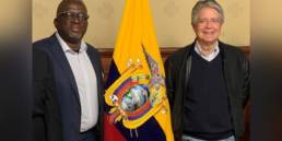 President Guillermo Lasso of Ecuador meets Marcus Mukoro CEO, Reliance Rail International Quito, Ecuador